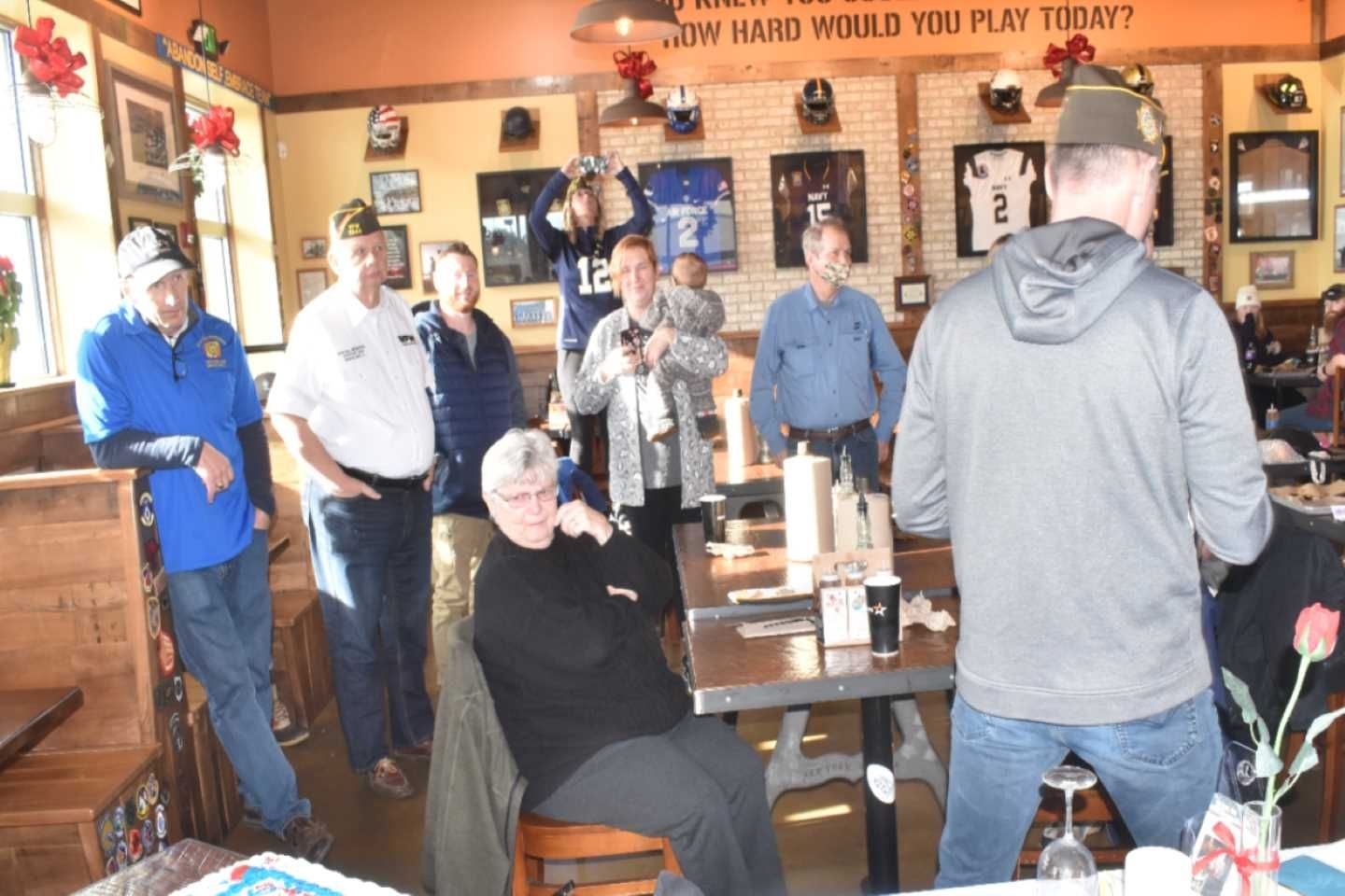 Members and Guest gathered to hear Commander Magnetta read proclamation from Grayslake Mayor Rhett Taylog reading Proclamation announcing December 12, 2021 Ron Hill Memorial VFW Post 22454 Day celebrating the 50th Anniversary of our Charter. 